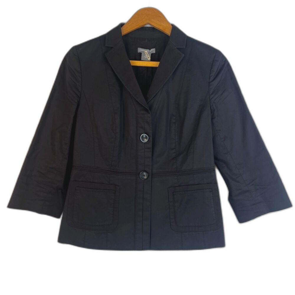 Ann Taylor Lightweight 100% Cotton Peplum Dressy Blazer Career Office Size 4P